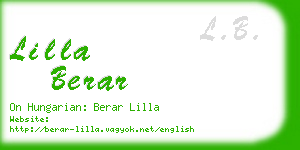lilla berar business card